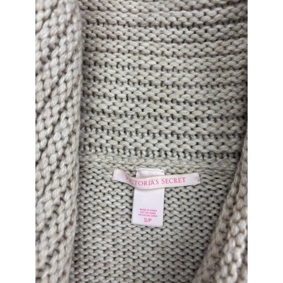 Victoria's Secret Sweater Womens Small Beige Shawl Collar Cardigan One Button - Picture 2 of 9